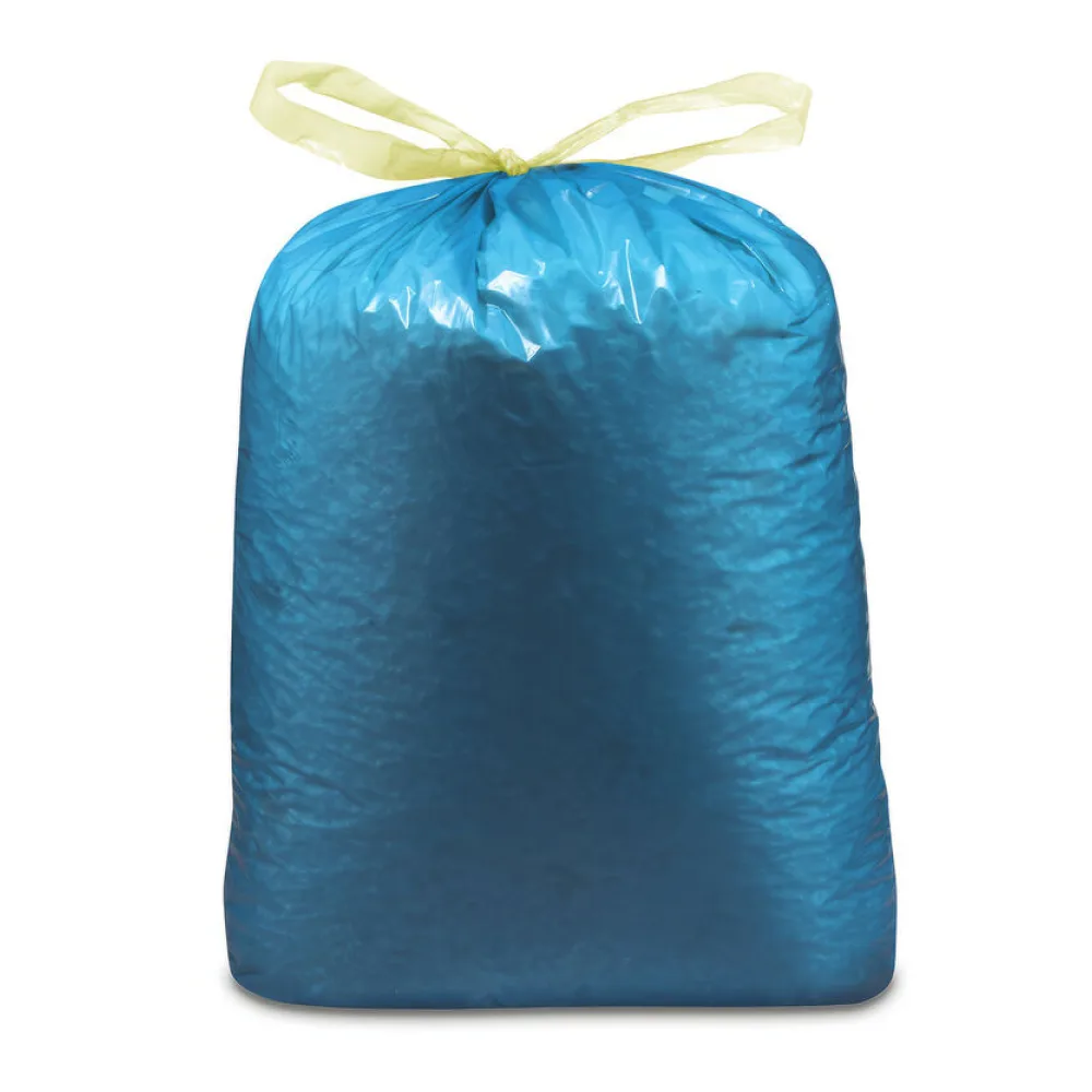 Müllsäcke mit Zugband 120 Liter 70 x 100 cm LDPE blau, 10 Stk. – Bild 2