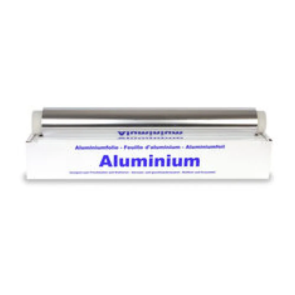 Alufolie in praktischer Spenderbox mit Abriss-Schiene, 44 cm x 150 m, 11 my