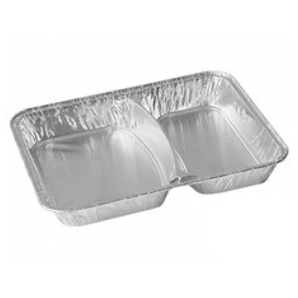 Alu-Menüschalen Aluschalen 2-geteilt 1020 ml, 227 x 177 x 39 mm, 100 Stk.