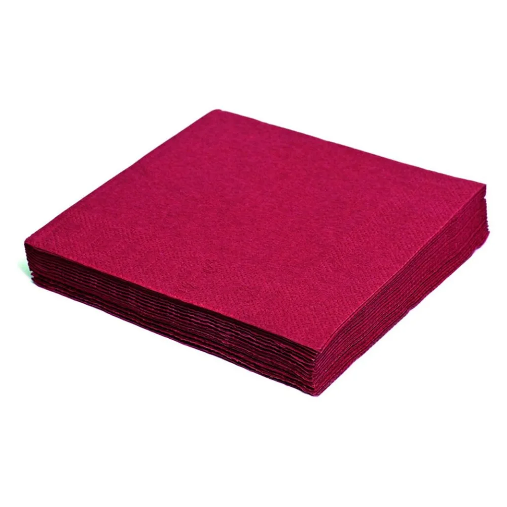 Servietten 33 x 33 cm 1/4 -Falz, 2-lagig bordeaux, 50 Stk. – Bild 2