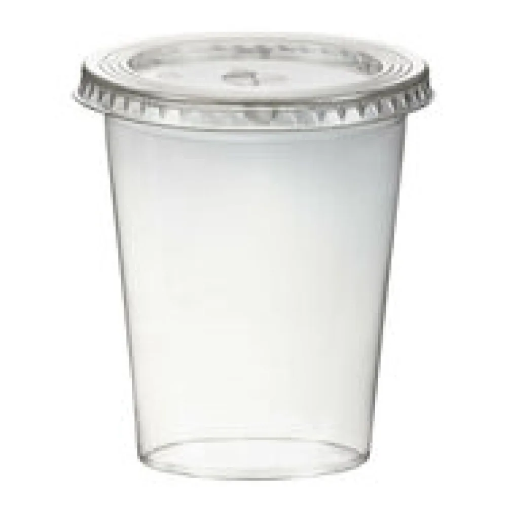 Smoothiebecher inkl. Deckel mit Schlitz 300 ml, O 95mm, PET, glasklar, 50 Stk.