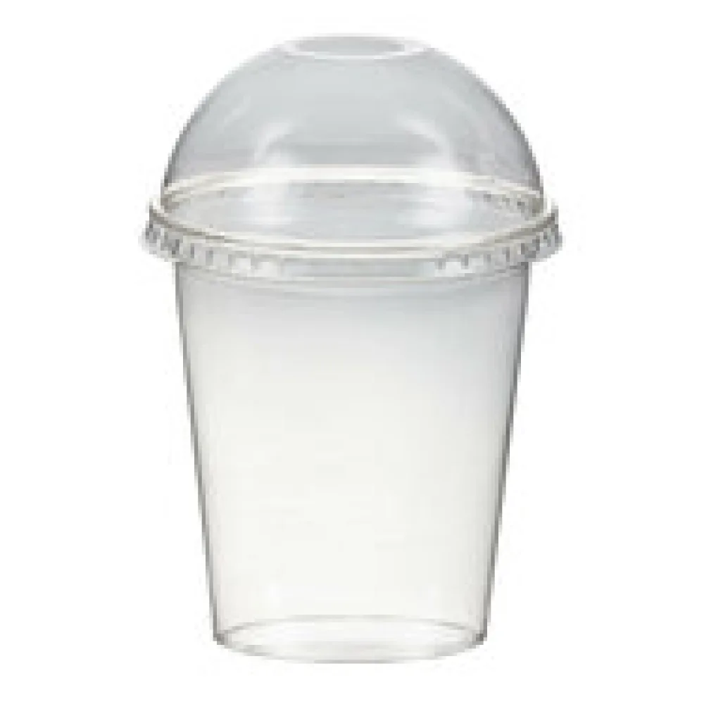 Smoothiebecher + Domdeckel mit Öffnung 300 ml, O 95mm, PET, glasklar, 50 Stk.
