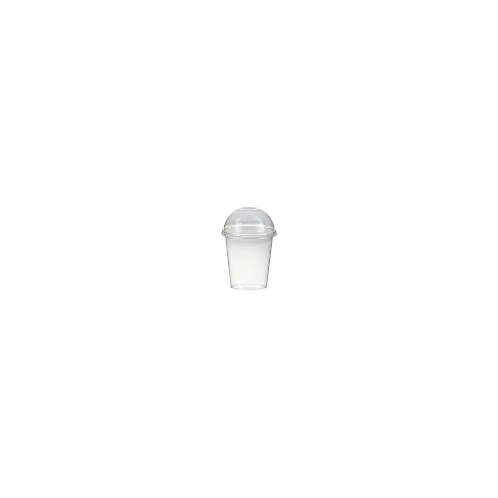 Smoothiebecher + Domdeckel mit Öffnung 300 ml, O 95mm, PET, glasklar, 50 Stk.