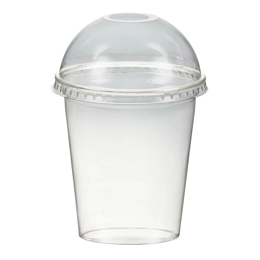Smoothiebecher + Domdeckel mit Öffnung 300 ml, O 95mm, PET, glasklar, 50 Stk. – Bild 2