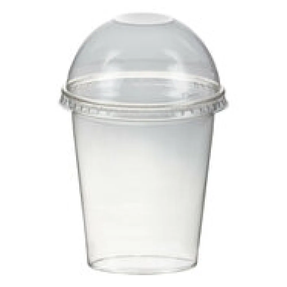 Smoothiebecher Dessertbecher + Domdeckel 300 ml O95mm, PET, glasklar, 50 Stk.