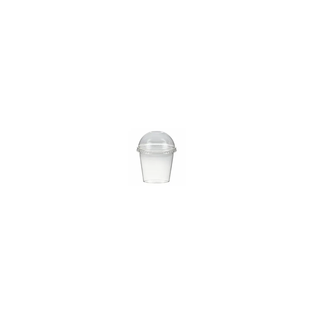 Smoothiebecher + Domdeckel mit Öffnung 250 ml, O 95mm, PET, glasklar, 50 Stk.