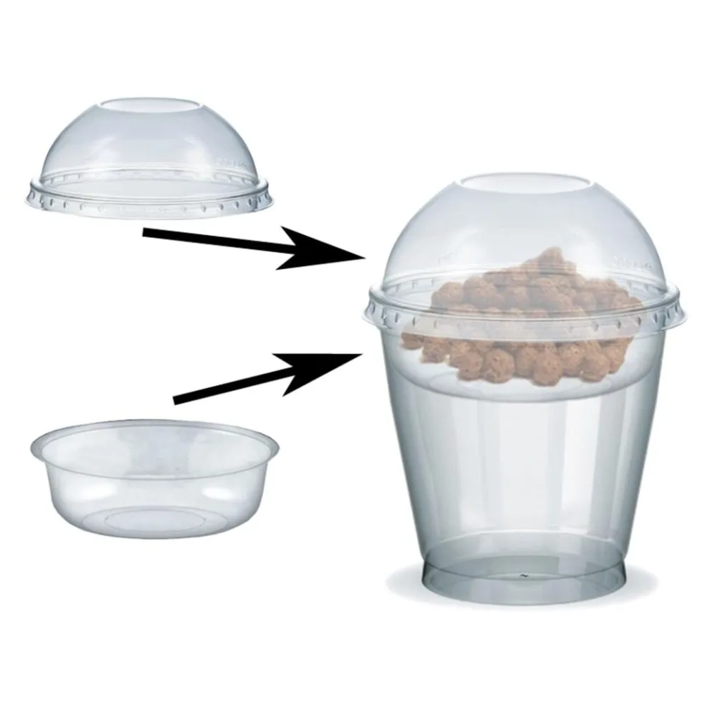 Feinkostbecher für Salat, Müsli, Joghurt mit Einsatz + Deckel 250 ml, 100 Stk. – Bild 2