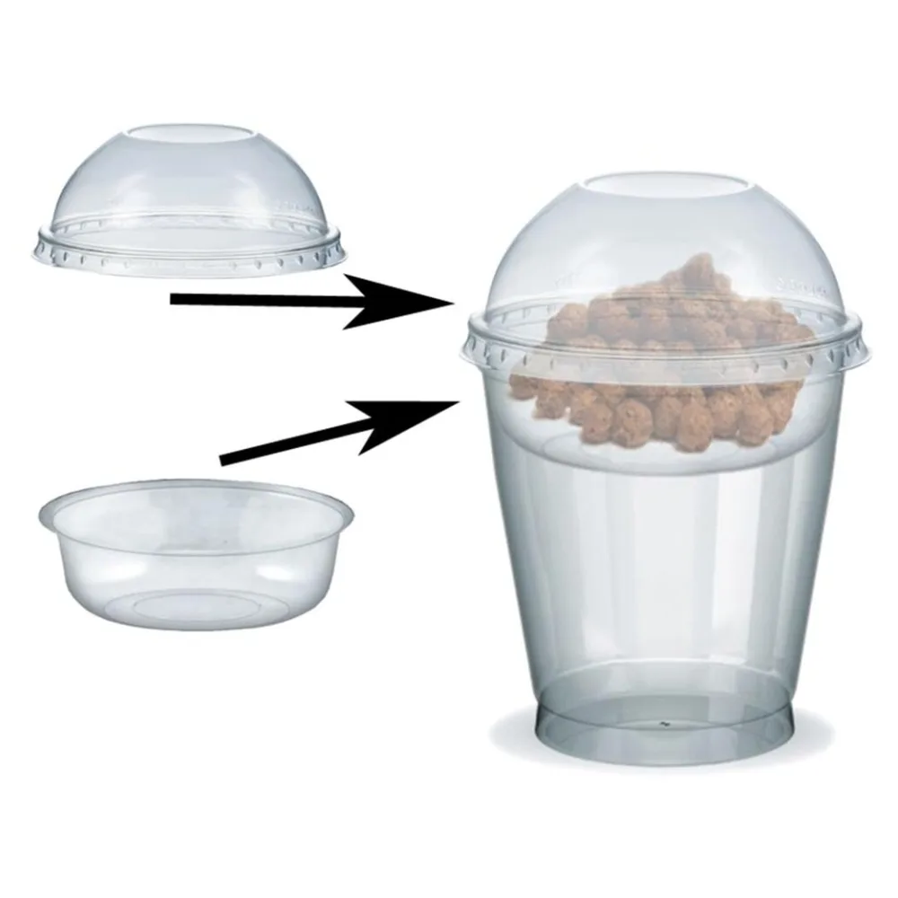 Feinkostbecher für Salat, Müsli, Joghurt mit Einsatz + Deckel 300 ml, 100 Stk. – Bild 2