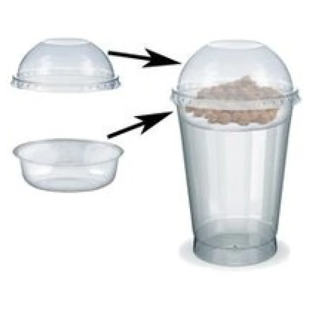 Feinkostbecher für Salat, Müsli, Joghurt mit Einsatz + Deckel 400 ml, 100 Stk. – Bild 3