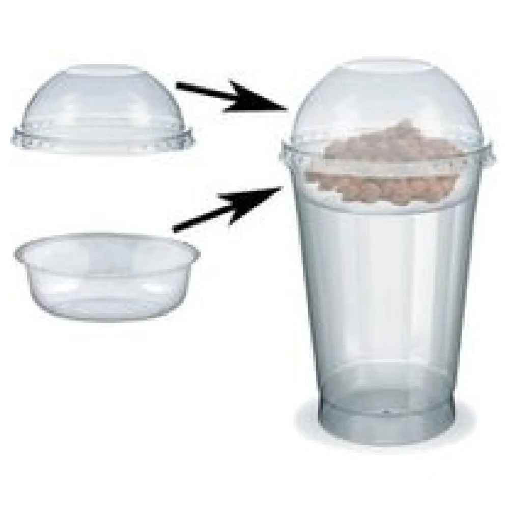 Feinkostbecher für Salat, Müsli, Joghurt mit Einsatz + Deckel 500 ml, 100 Stk. – Bild 3
