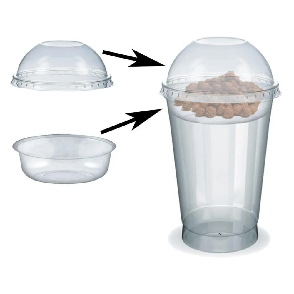 Feinkostbecher für Salat, Müsli, Joghurt mit Einsatz + Deckel 500 ml, 100 Stk. – Bild 2