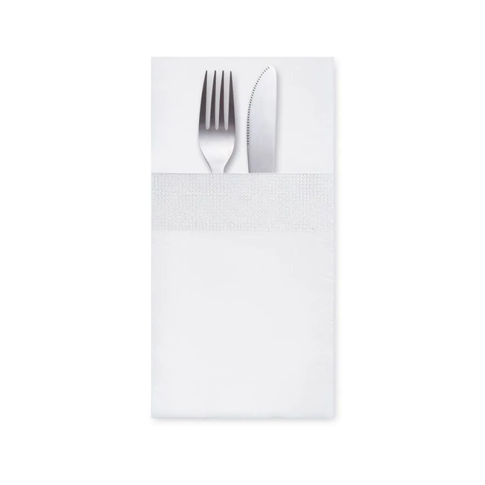 Servietten Bestecktaschen 40 x 40 cm 1/8 -Falz, 3-lagig weiß, 200 Stk. – Bild 2