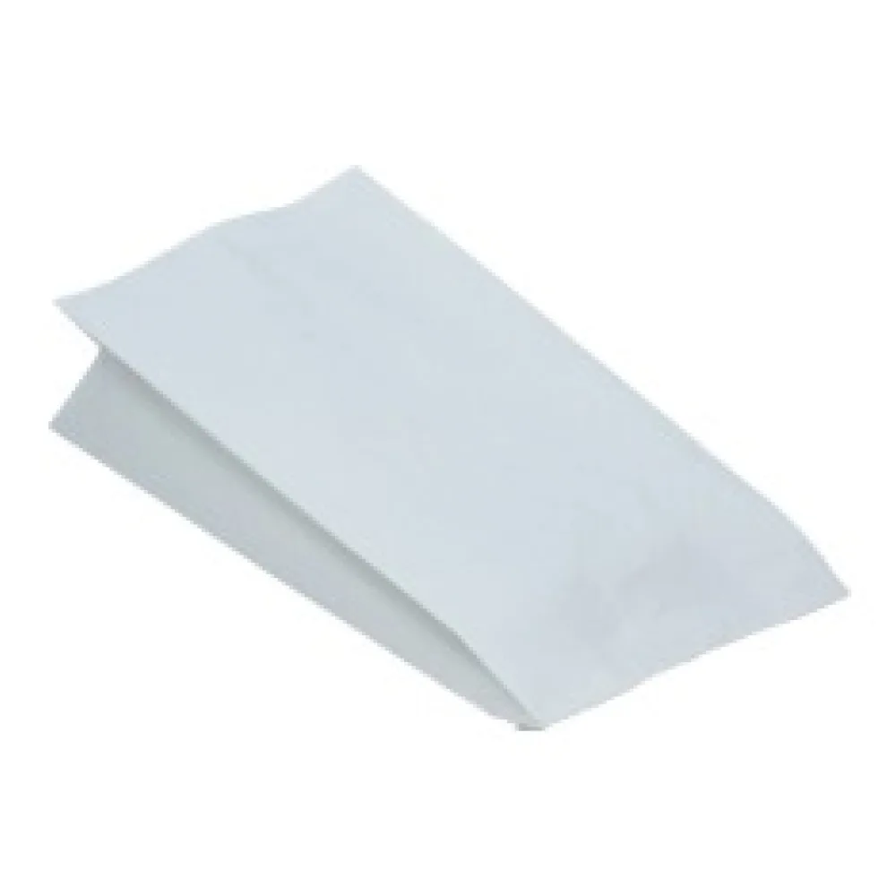 Papierbeutel fettdicht weiß ohne Druck, 15+8 x 30 cm, 100 Stk.
