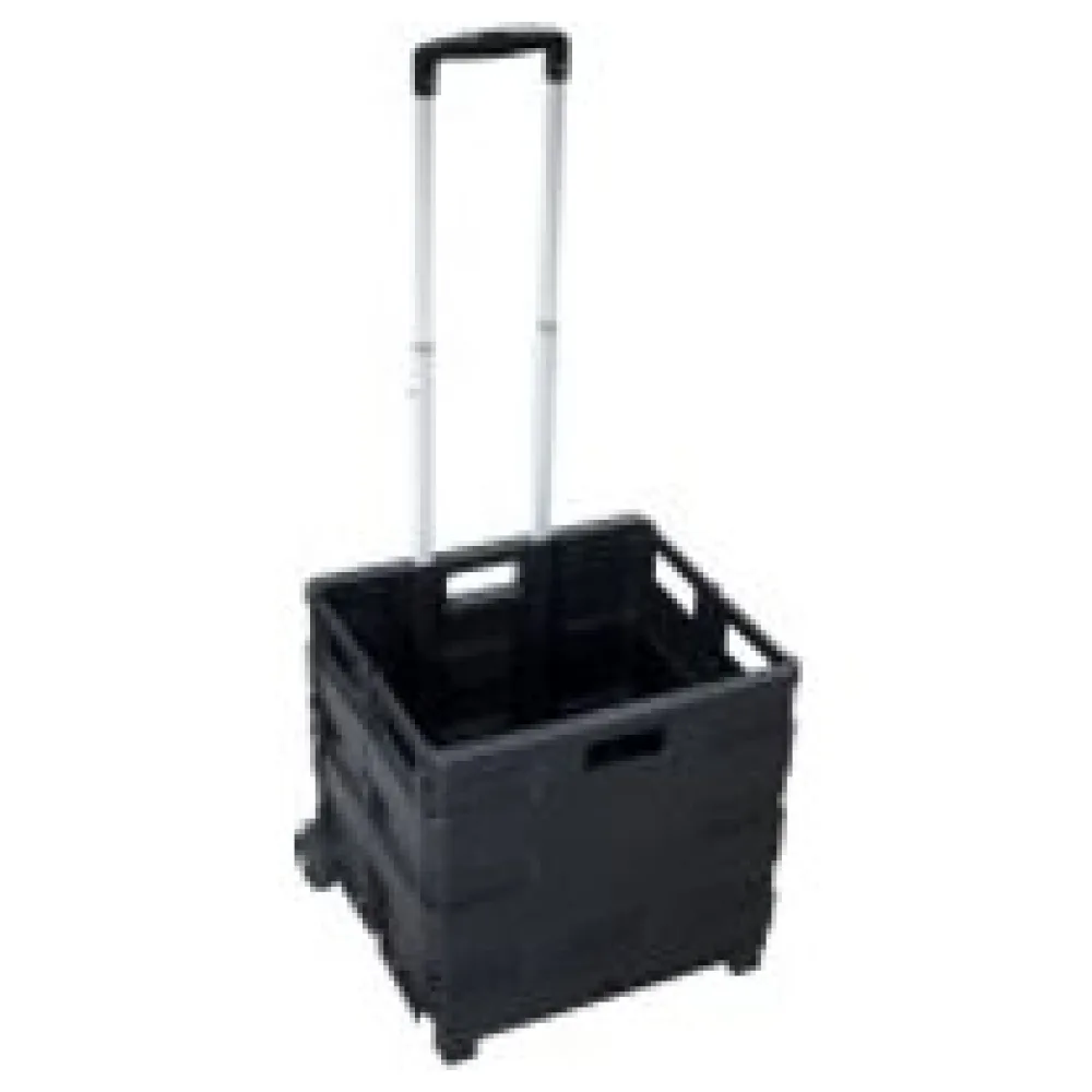 Klappbarer Einkaufstrolley large, mit Leichtlaufrädern, bis 30 kg, schwarz – Bild 3