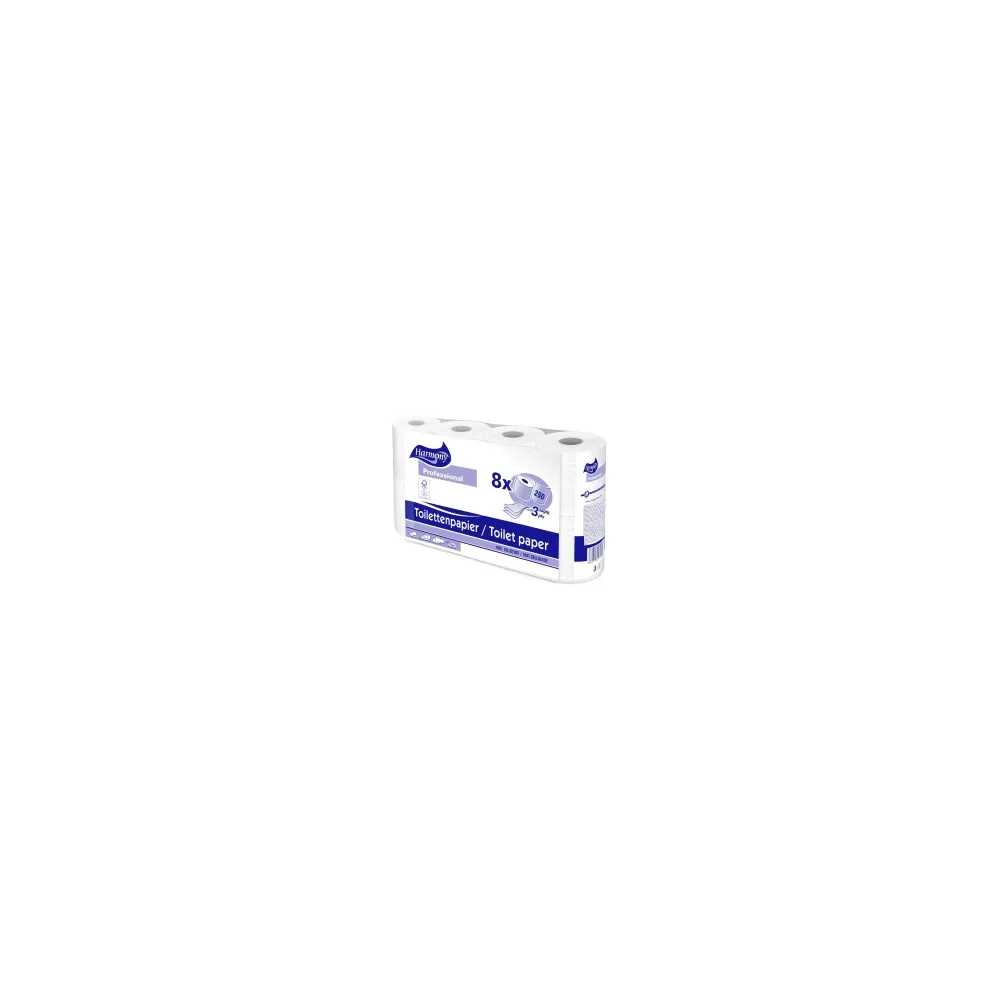 Toilettenpapier 3-lagig Harmony Professional 250 Blatt FSCR-zertifiziert, 8 Stk.