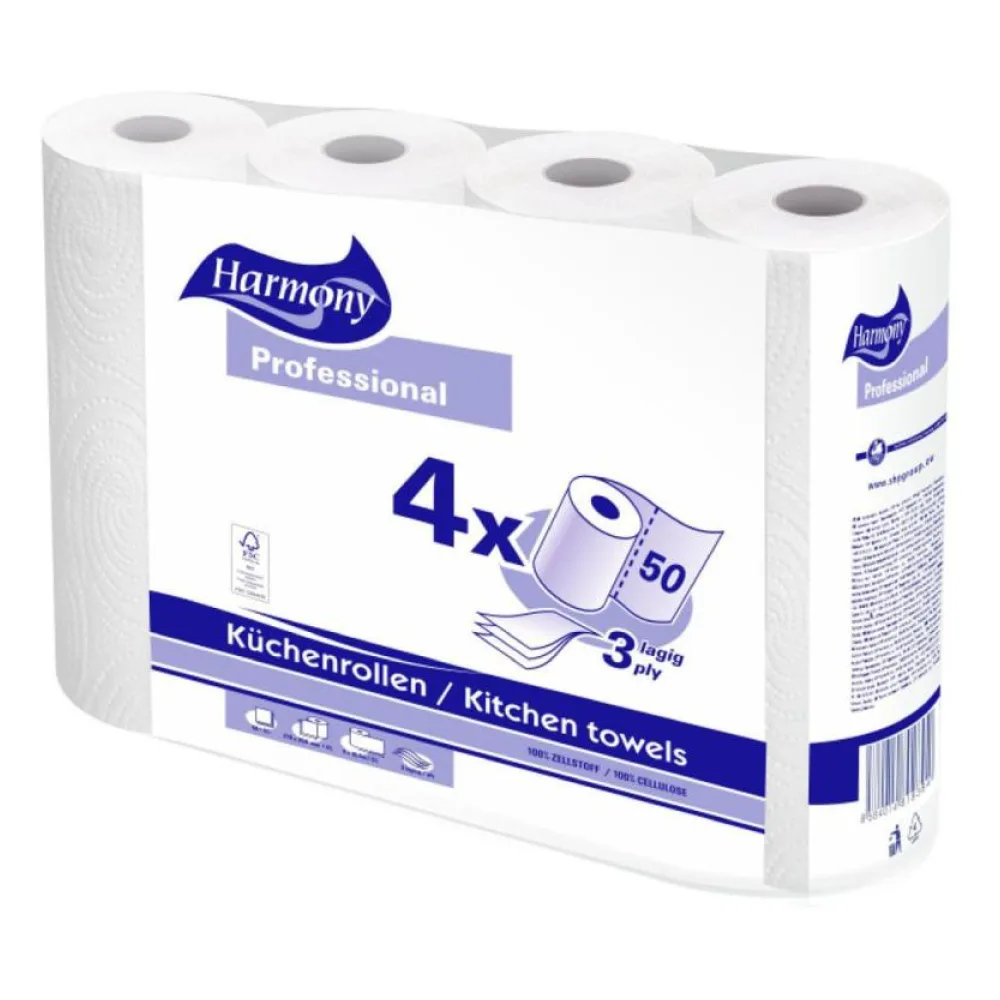 Küchenrollen Harmony Professional 3-lagig 50 Blatt FSCR-zertifiziert, 4 Stk. – Bild 2