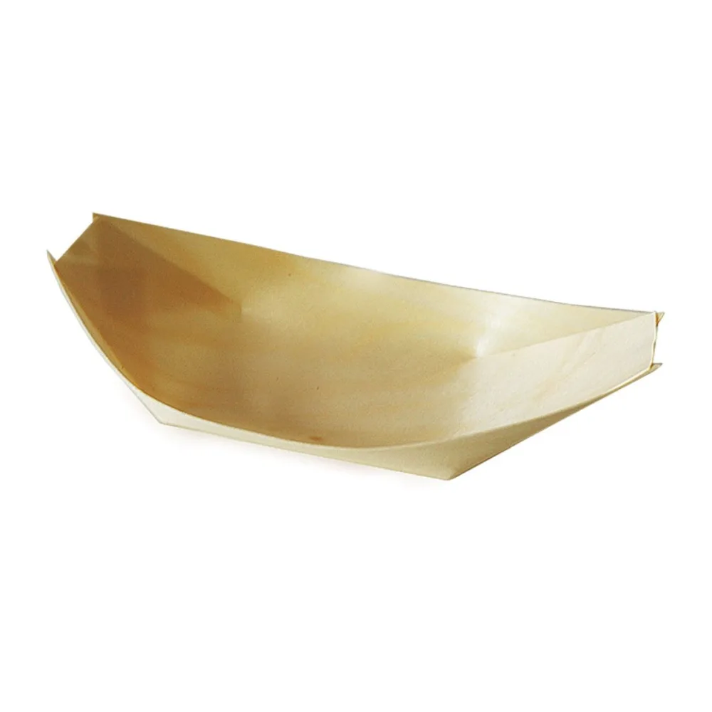 Fingerfood-Schale aus Holz schiffchenförmig 18 x 10,5 cm, 100 Stk. – Bild 2