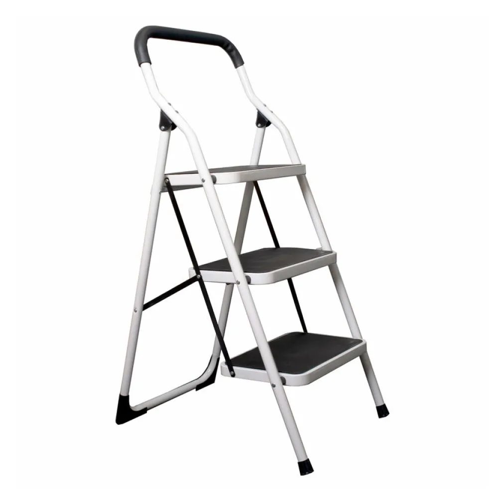 Premium 3-Stufen Haushaltsleiter Stehleiter Klappleiter 113cm aus Stahl – Bild 2