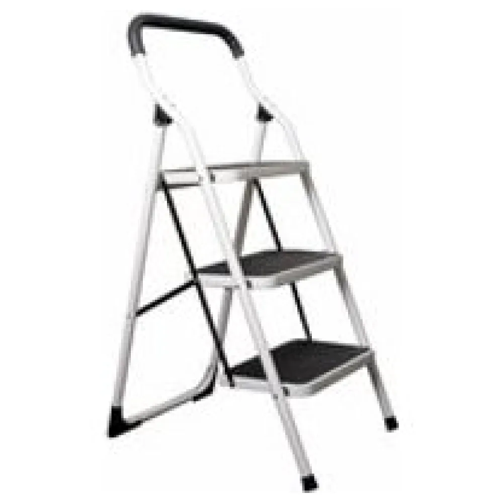 Premium 3-Stufen Haushaltsleiter Stehleiter Klappleiter 113cm aus Stahl – Bild 3