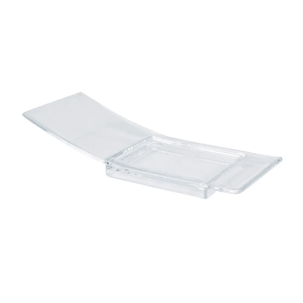 Fingerfood gebogener Teller 40 x 100 x 21 mm, PS transparent 24 Stk. – Bild 2