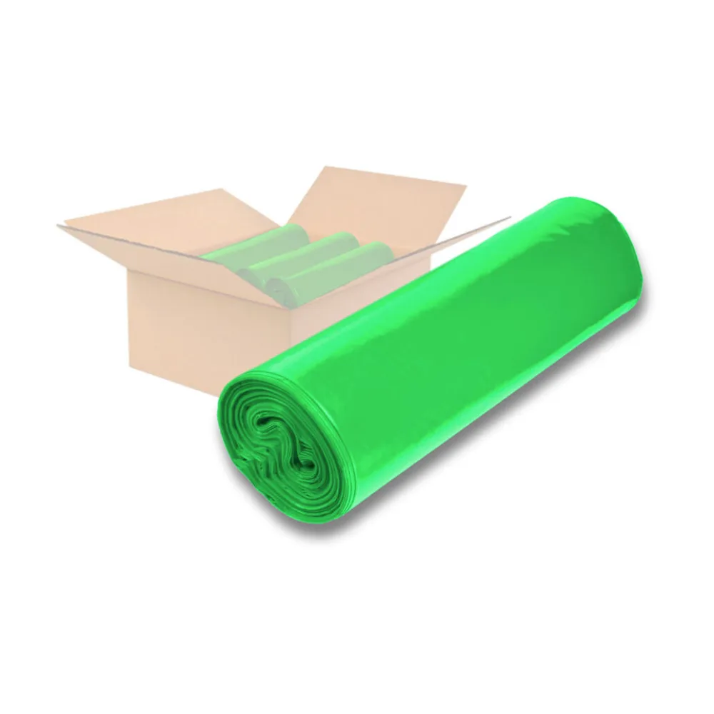 LDPE-Müllsäcke 120 L, 700 x 1100 mm, Typ 60 = 32 my, Regenerat grün, 250 Stk. – Bild 2