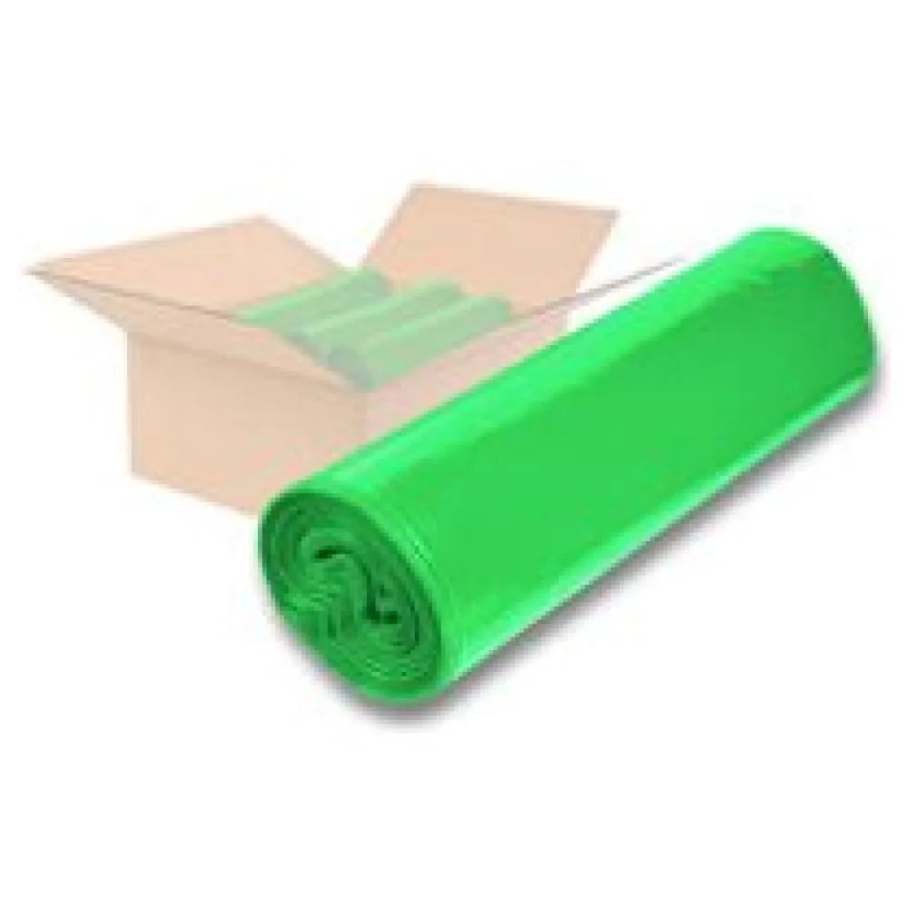 LDPE-Müllsäcke 120 L, 700 x 1100 mm, Typ 60 = 32 my, Regenerat grün, 250 Stk. – Bild 3