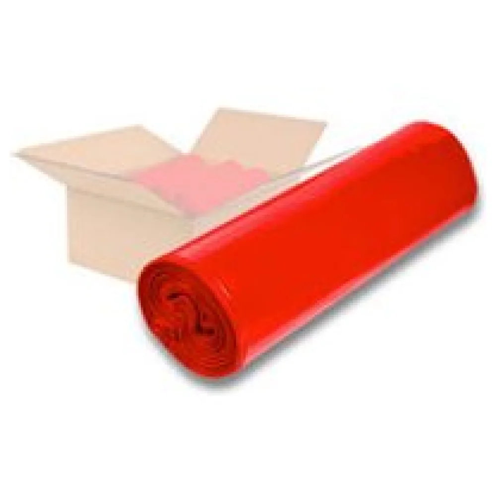 LDPE-Müllsäcke 120 L, 700 x 1100 mm, Typ 60 = 32 my, Regenerat rot, 250 Stk. – Bild 3