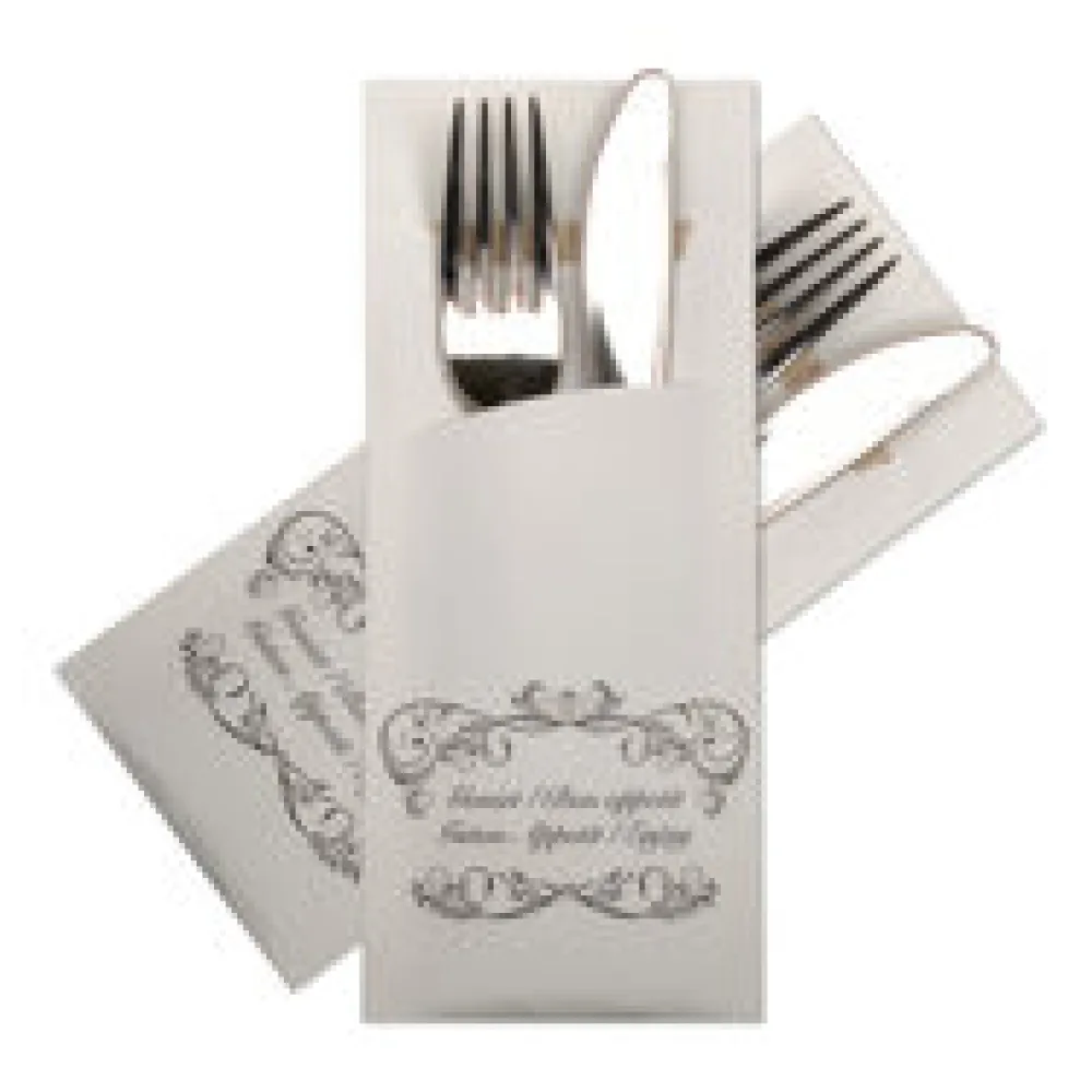 Pochetto-Eco Bestecktaschen 200x85mm Aufdruck "Guten Appetit" , 520 Stk.