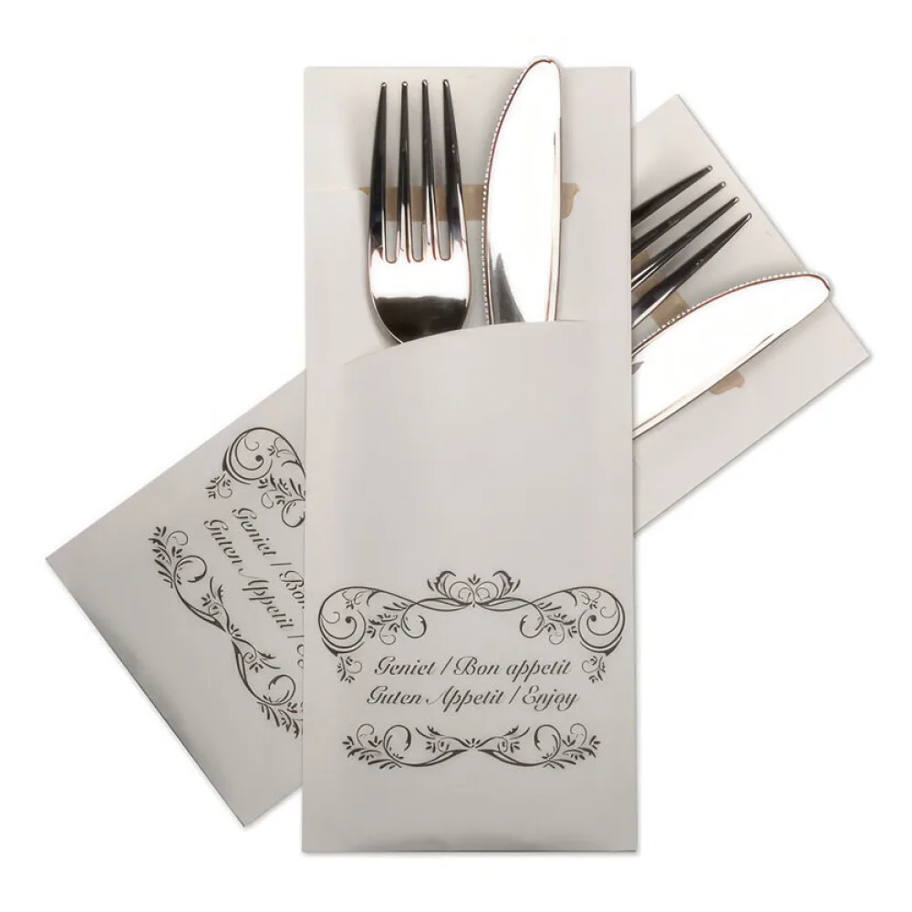 Pochetto-Eco Bestecktaschen 200x85mm Aufdruck "Guten Appetit" , 520 Stk. – Bild 2