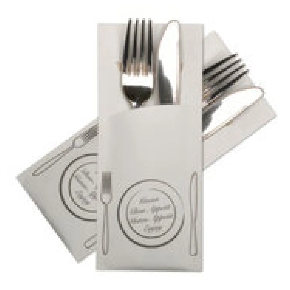Pochetto-Eco Bestecktaschen 200x85mm Aufdruck "Guten Appetit" , 520 Stk.