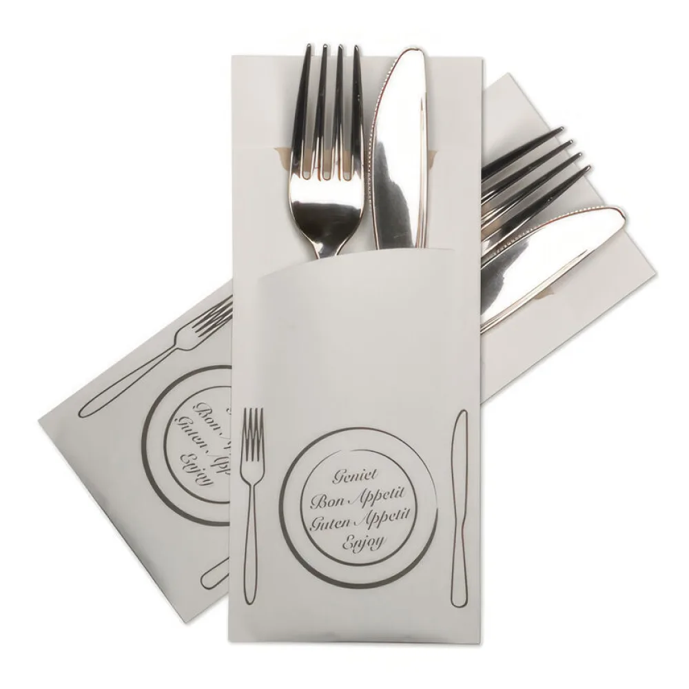 Pochetto-Eco Bestecktaschen 200x85mm Aufdruck "Guten Appetit" , 520 Stk. – Bild 2