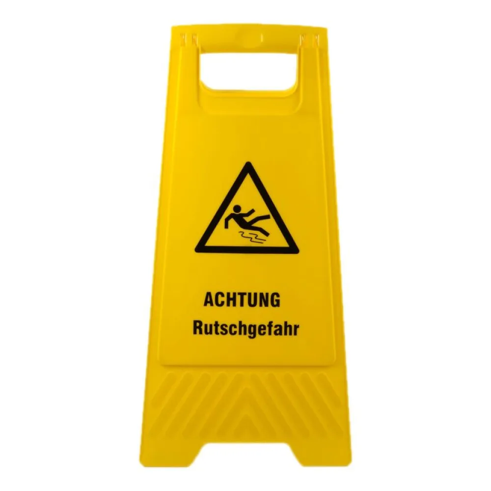 Warnschild "Achtung Rutschgefahr" gelb beidseitig bedruckt, ca. 61 cm hoch – Bild 2