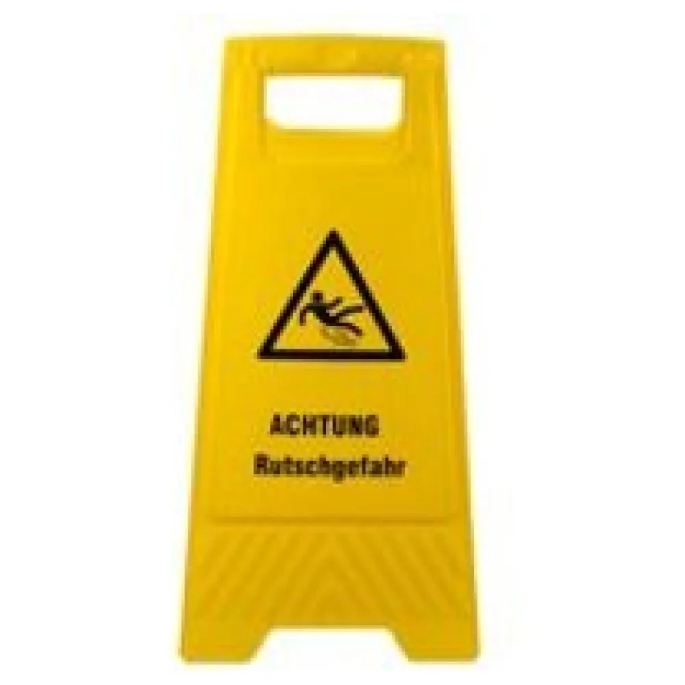 Warnschild "Achtung Rutschgefahr" gelb beidseitig bedruckt, ca. 61 cm hoch – Bild 3