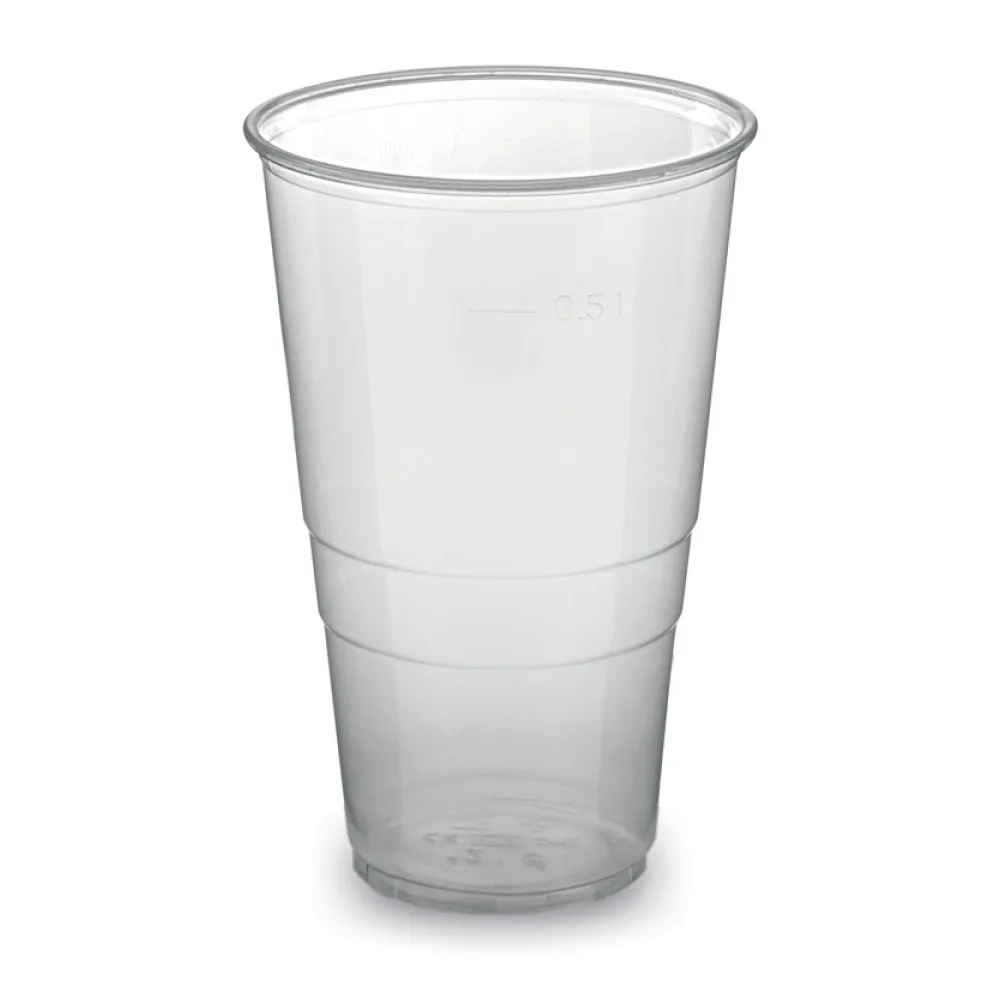 Trinkbecher transparent klar mit Eichstrich Pint 0,5 l, 500 ml, PP, 50 Stk. – Bild 2