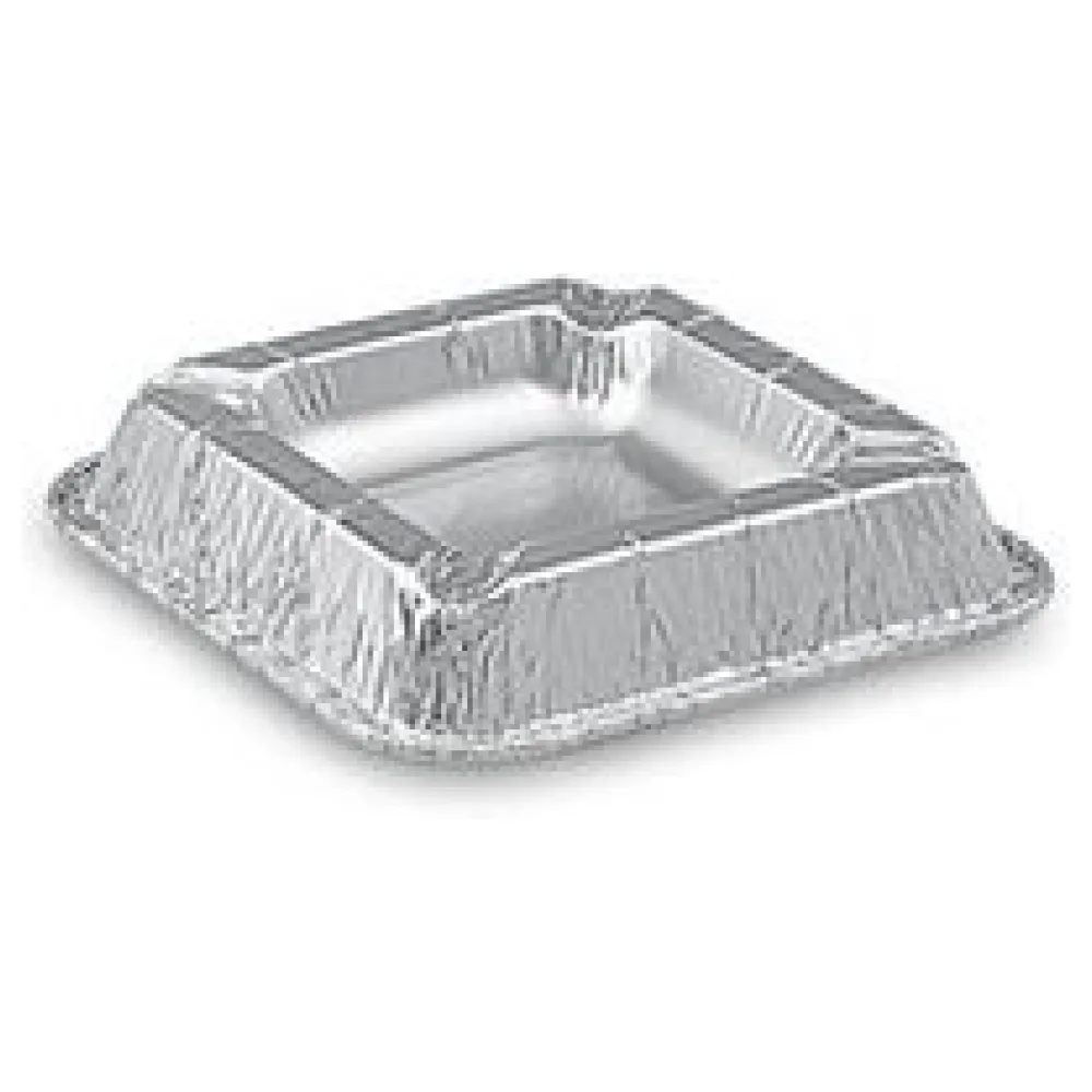 Alu Aschenbecher aus kräftigem Aluminium, eckig, 12,6 x 12,6 x 2,2 cm, 100 Stk. – Bild 3
