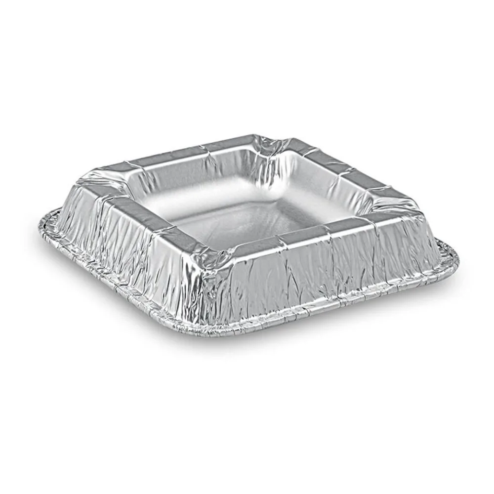 Alu Aschenbecher aus kräftigem Aluminium, eckig, 12,6 x 12,6 x 2,2 cm, 100 Stk. – Bild 2