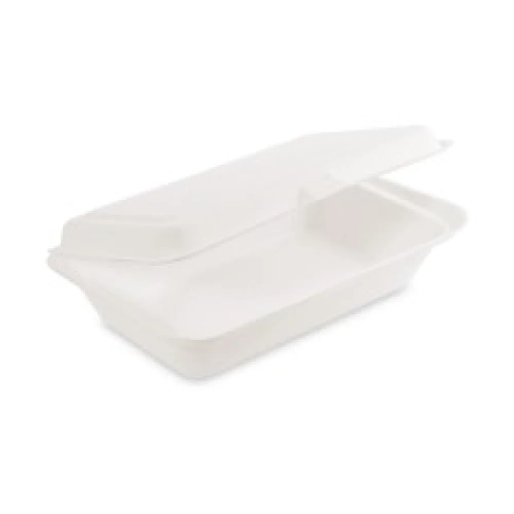 Bio Menüboxen Lunch-Boxen Sandwichbox Zuckerrohr kompostierbar 250x162x63mm, 50 Stk.