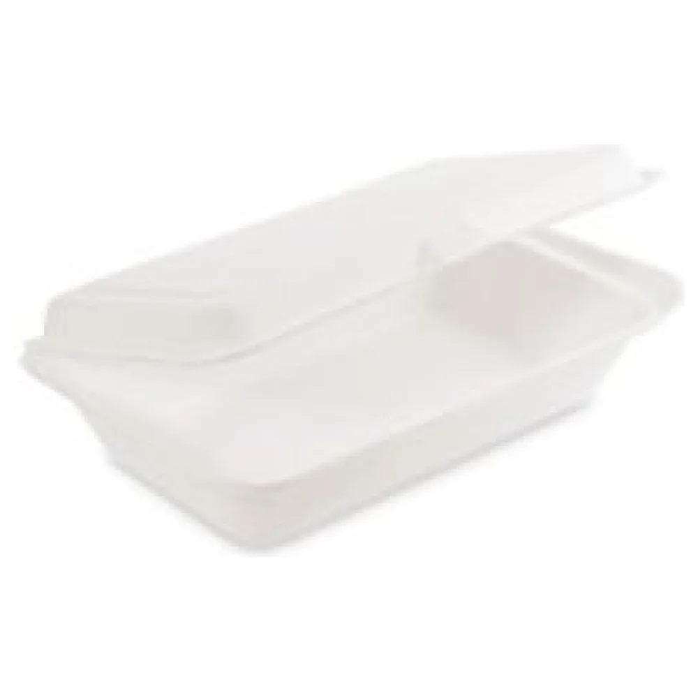 Bio Menüboxen Lunch-Boxen Sandwichbox Zuckerrohr kompostierbar 250x162x63mm, 50 Stk. – Bild 3