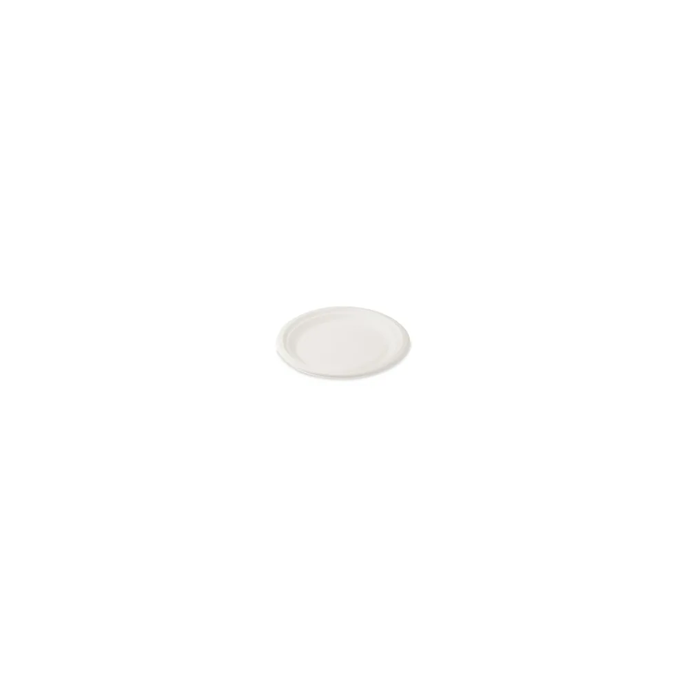 Bio Grillteller Fleischteller rund aus Zuckerrohr Bagasse O 22 cm, 50 Stk.