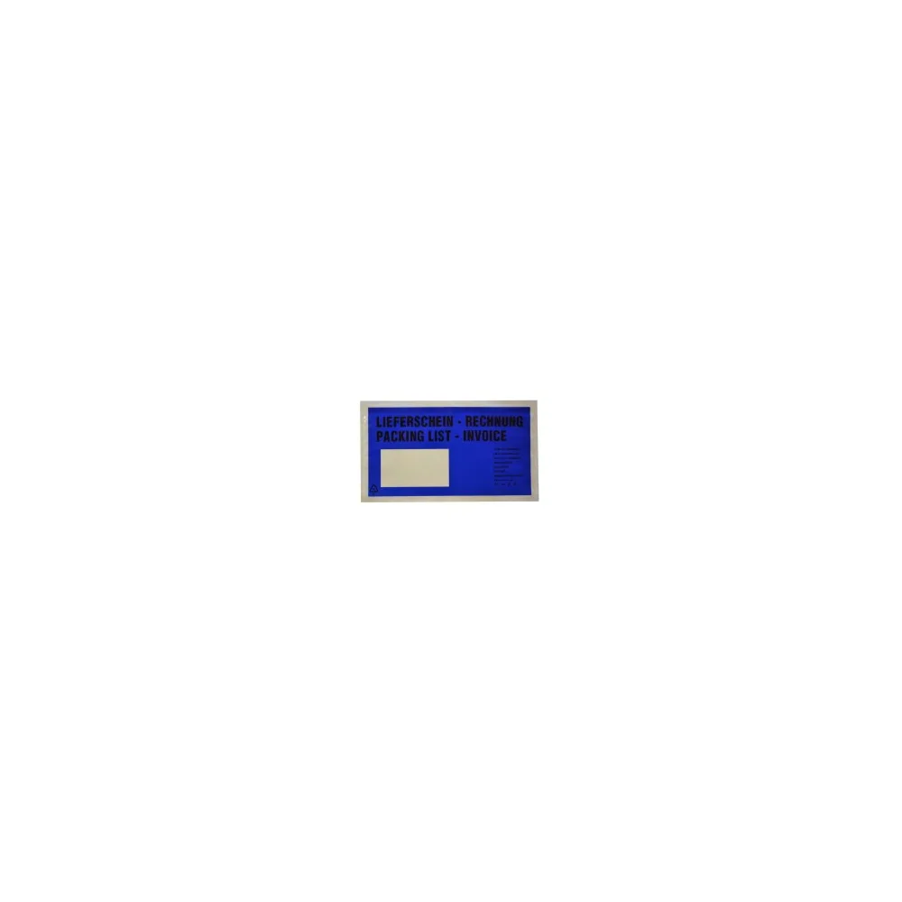 Dokumententaschen *Lieferschein/Rechnung* DIN Lang 235x130mm blau, 1000 Stk.