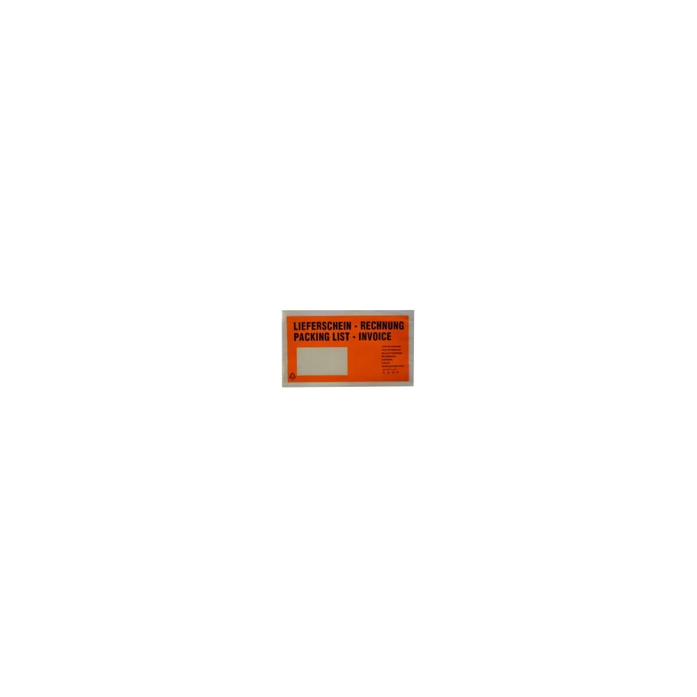 Dokumententaschen *Lieferschein/Rechnung* DIN Lang 235x130mm orange, 1000 Stk.
