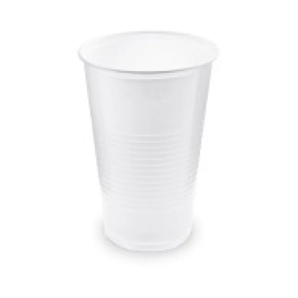 Trinkbecher Getränkebecher weiß mit Eichstrich bei 0,5l | 500 ml PP, 50 Stk.