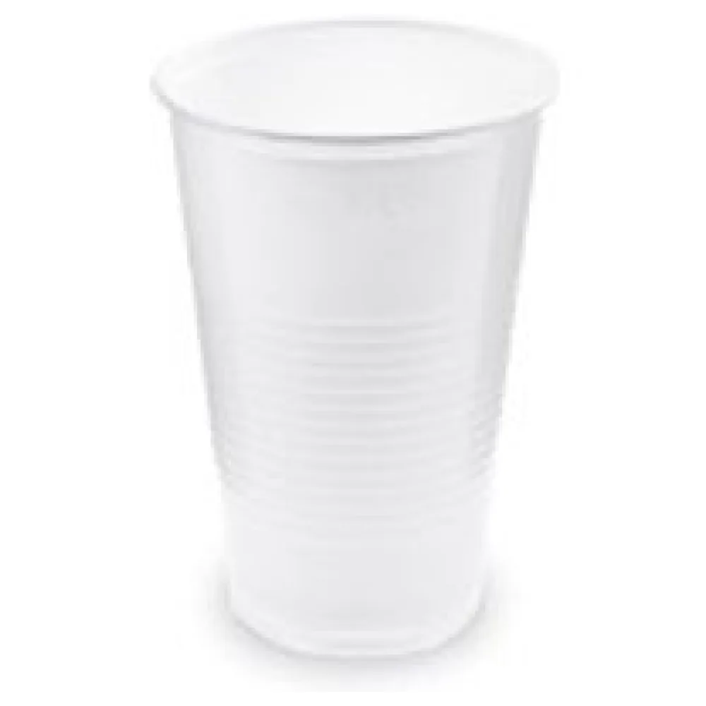 Trinkbecher Getränkebecher weiß mit Eichstrich bei 0,5l | 500 ml PP, 50 Stk. – Bild 3