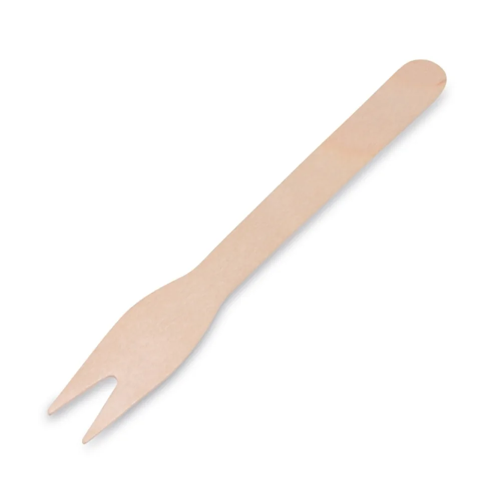 Holz Pommes-Frites Gabel, Snackgabel, Schaschlikgabeln, 120mm, robust, 500 Stk. – Bild 2