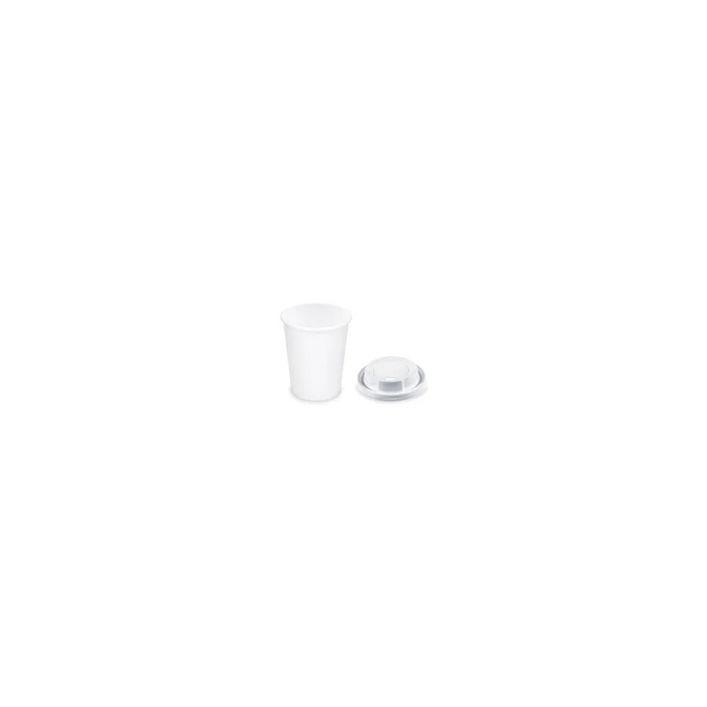 Pappbecher Getränkebecher weiß 150 ml 200 ml O 73mm inkl. Trinkdeckel 100 Stk.