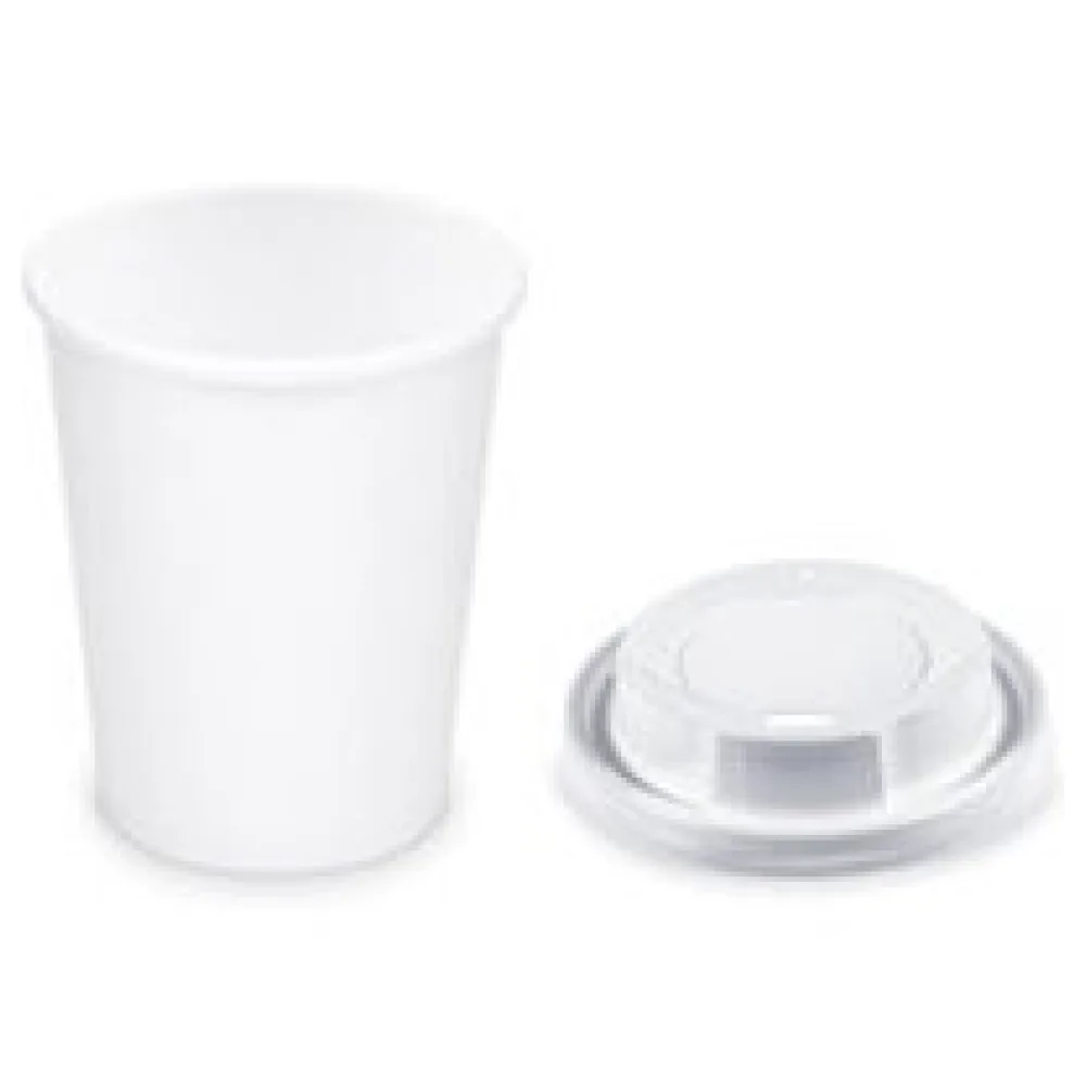Pappbecher Getränkebecher weiß 150 ml 200 ml O 73mm inkl. Trinkdeckel 100 Stk. – Bild 3