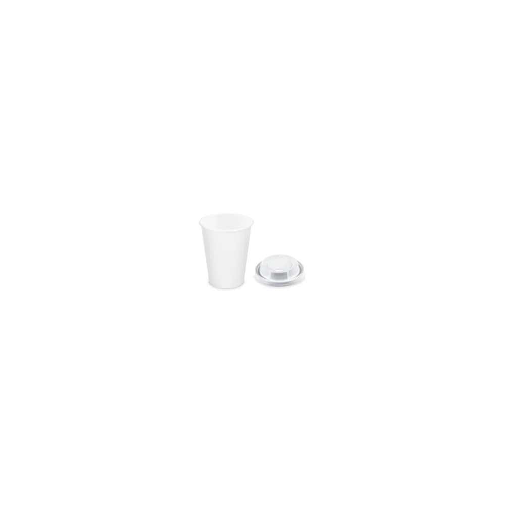 Pappbecher Getränkebecher weiß 350 ml 420 ml O 90mm inkl. Trinkdeckel 100 Stk.