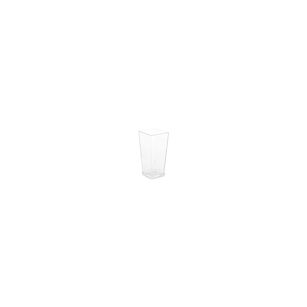 Fingerfood-Becher eckig, klar, 85 ml PS, 4 x 4 x 8,2 cm, 40 Stk.