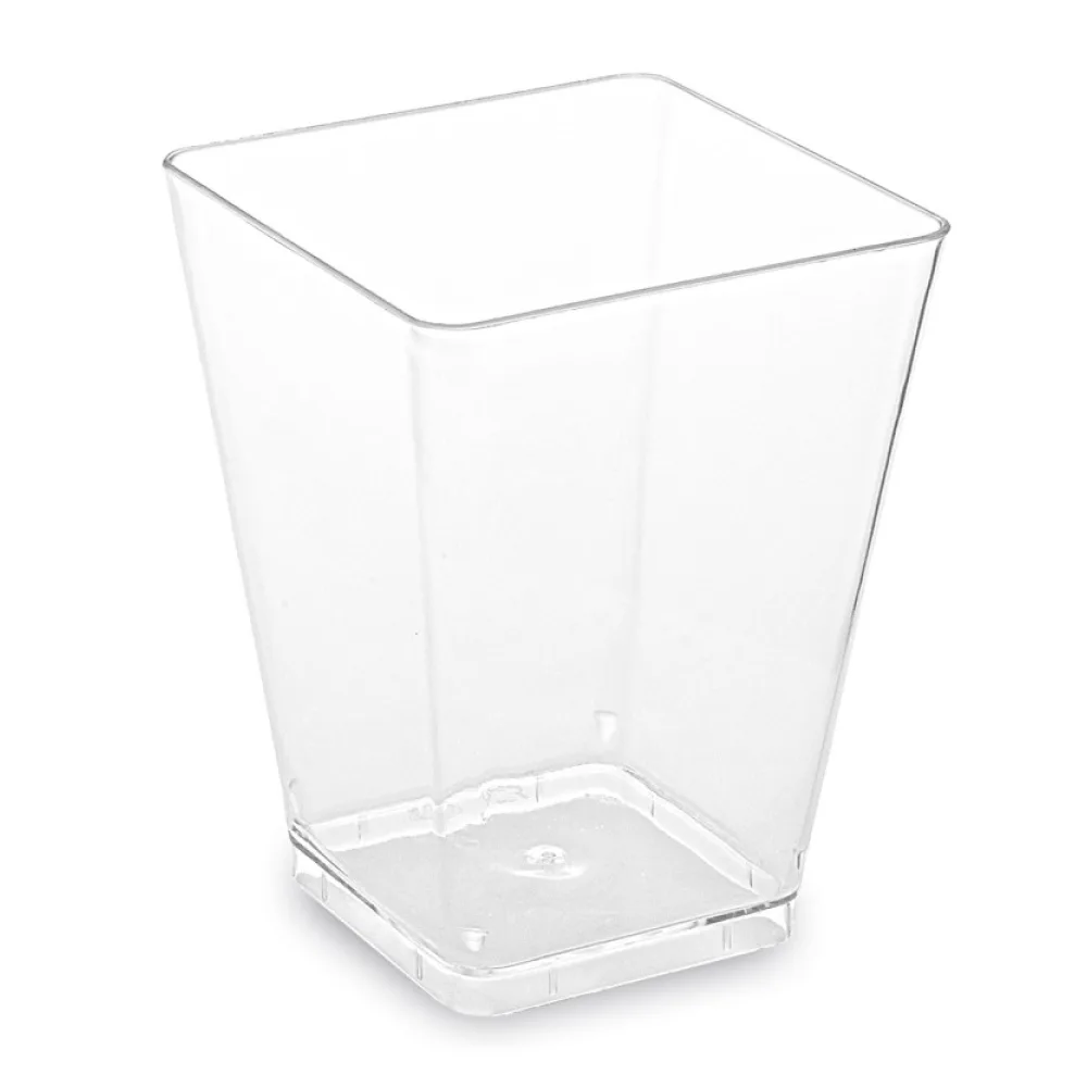 Fingerfood-Becher eckig, klar, 160 ml PS, 5,8 x 5,8 x 7,6 cm, 20 Stk. – Bild 2