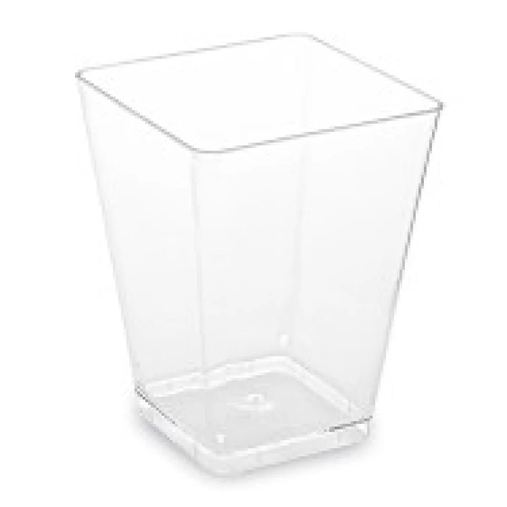 Fingerfood-Becher eckig, klar, 160 ml PS, 5,8 x 5,8 x 7,6 cm, 20 Stk.